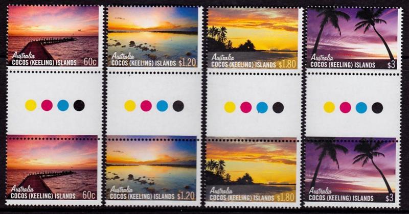Cocos Islands 361-364 MNH - Skies of Cocos Traffic Light Gutter Pair - 2012