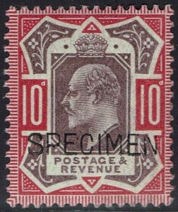 GREAT BRITAIN 1902 KEVII 10D SPECIMEN SG TYPE 16 DLR PRINTING