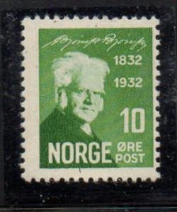 Norway Sc 154 1932 10 ore green Bjornson stamp mint