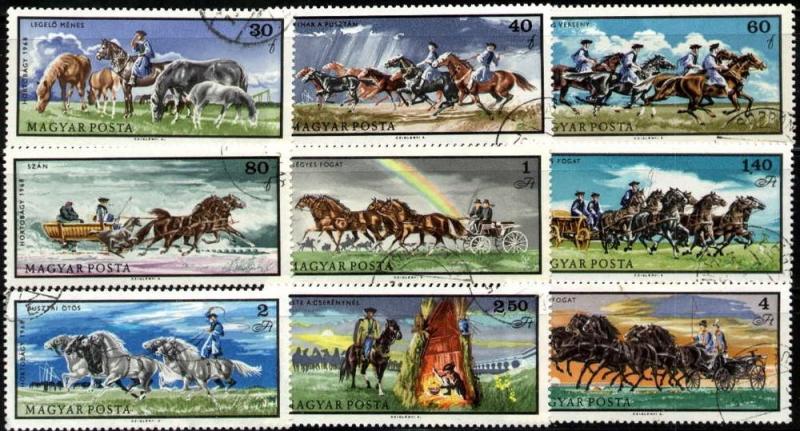 Horse Breeding, Hungary stamp SC#1913-1921 used set