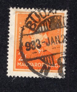 Hungary 1932 2f orange Arany, Scott 469 used, value = 25c