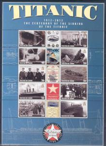 TRISTAN DA CUNHA CENTENARY OF THE SINKING OF THE TITANIC SHEET OF 10