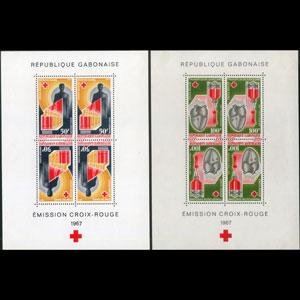 GABON 1967 - Scott# C54a-5a S/S(2) Red Cross NH