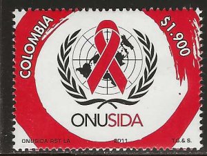 Colombia 2011, Scott 1368, United Nations AIDS Prevention/Treatment Program