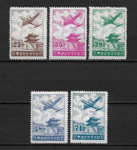 Korea Scott # C12-C16 Air Mail ,VF mint hinged ,scv $20+,see pic !