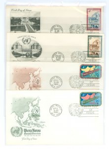 United Nations--New York 77-78/79-80 4 unaddressed envelopes with cachets