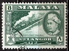 Malaya Selangor; 1957: Sc. # 106; O/Used Single Stamp