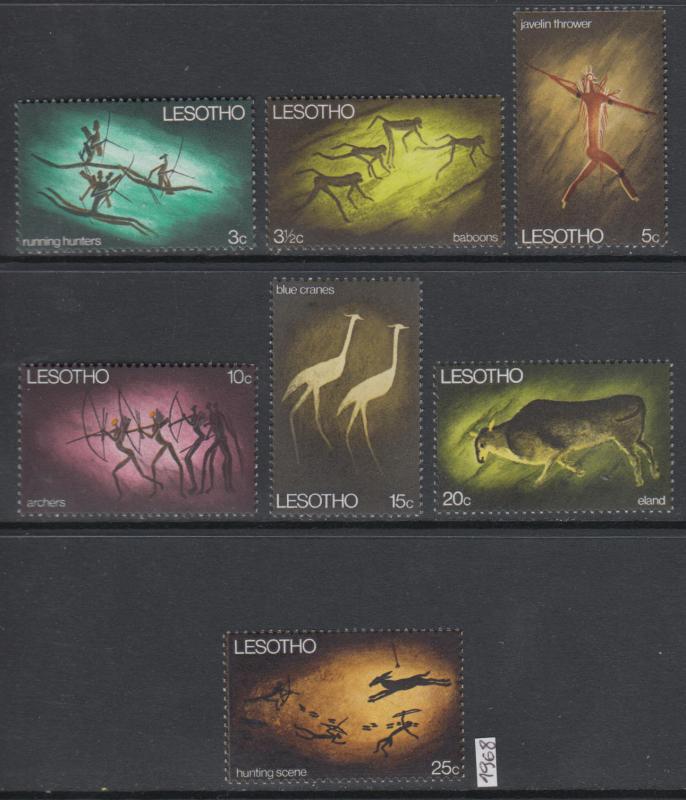 XG-AK615 LESOTHO - Archaeology, 1968 Prehistorical Graffiti, Paintings MNH Set