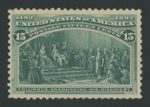 USA 238 - 15 cent Columbian - F/VF Mint regummed