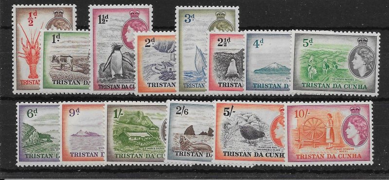 TRISTAN DA CUNHA SG14/27 1954 DEFINITIVE SET MTD MINT