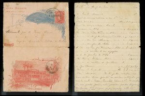 BRAZIL Letter Card Used 80 Reis to Maranhão c1892