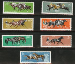 HUNGARY Scott 1406-1412 MNH** Horse set 1961