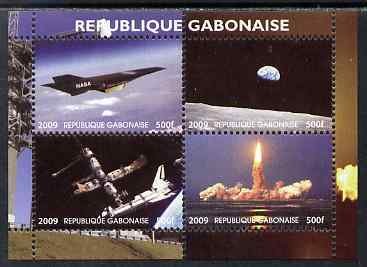 GABON - 2009 - NASA Space Exploration #1 - Perf 4v Sheet - MNH - Private Issue