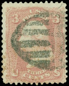 Scott #65 F/VF, Taunton MA PATRIOTIC SHIELD Fancy Cancel! (sknnr-eno PS-ST 18) 