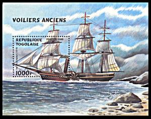 Togo 1911, MNH, Sailing Steamship souvenir sheet