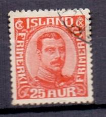Iceland  #121  used 1920    King Christian X      25a    red