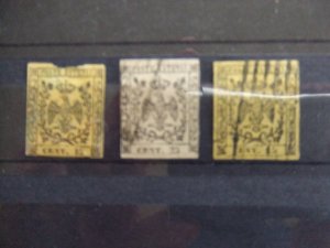 Modena 15c, 15c, 25c imperf