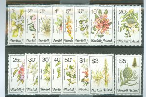 Norfolk Island #323-338  Single (Complete Set) (Flowers)