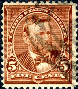#270 – 1895 5c Grant, chocolate, double line watermark. Used. Fine.