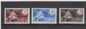 Romania 1943 MLH Mi 757-759 Scott 3 B203-B205 Nurse Aiding Wounded Soldier WW2