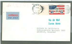 US  1976 Last day of 31c rate to Paraguay; arrival cancel on reverse.