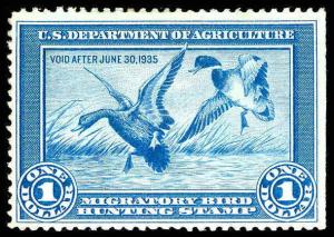 U.S. REV. DUCKS RW1  Mint  but without gum(ID # 87987)