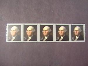 U.S.# 4512-MINT/NH-PLATE # COIL STRIP OF 5(P#11111)--WASHINGTON--2011