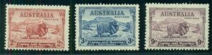 AUSTRALIA #147-9, Complete set, og, LH, VF, Scott $55.00