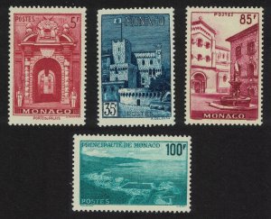 Monaco Aerial view Palace Gateway Place St Nicholas 4v KEY VALUES 1959 MNH