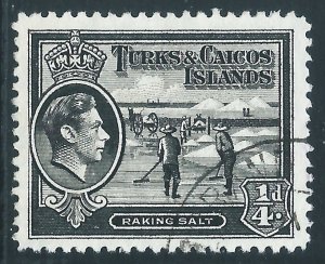 Turks and Caicos Islands, Sc #78, 1/4d Used