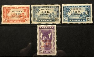 Senegal B9-12 Complete Mint H French Africa Overprints