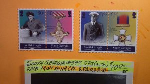 South Georgia Explorers Issue Scott# 597-598 (a.-b.) Mint XF NH CPL (2 Pairs)