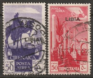 Libya 1936 Sc C25-26 air post used