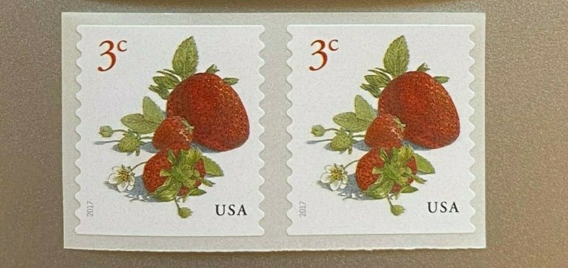 ~~VINTAGE TREASURES~~ 2X1C Apple, 2 x 2C Lemon, 2 x 3C Strawberry US MINT stamps