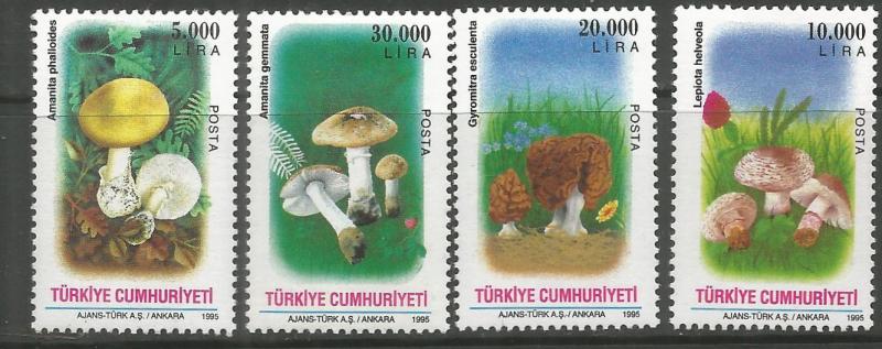 TURKEY  2637-2640  MINT HINGED, MUSHROOMS