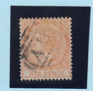 Tobago QV 1879 6d Orange SG3 Fine Used Cat £80 BP8281