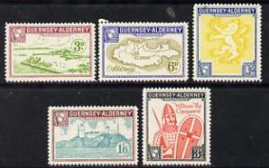 Guernsey - Alderney 1962 defs set of 5 (Lighthouse & ...