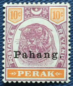 Malaya 1899 PAHANG opt PERAK Tiger 10c MNG SG#19 M4985