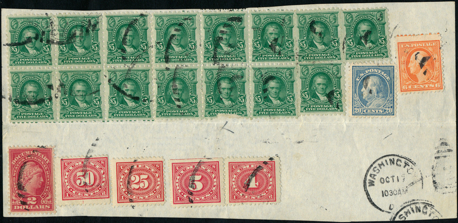 480 3 Singles 2 Blks 6 5 Usir Stamps F Vf Used On Piece Wl4306a Gpc17a Hipstamp
