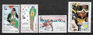 1979 Congo #C262-5 Lake Placid Olympics MNH set of 4