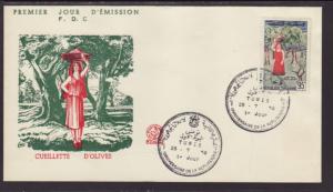 Tunisia 361 Olive Picking 1959 FDC