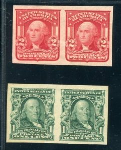 US SCOTT #314, 320 PAIRS MINT-XF-OG-HINGED (5/12/22 GP) 