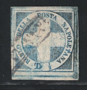 1860 Naples, Lieutenancy # 16, 1/2 Tornese azzurro, Used