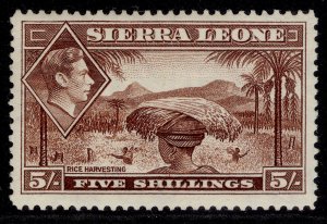 SIERRA LEONE GVI SG198, 5s red-brown, M MINT. Cat £16.