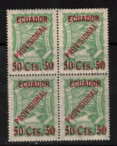 Ecuador #C6 Extra Fine Never Hinged Unique Block Of Four **With Certificate**