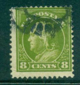 USA 1912-14 Sc#414 8c pale olive green Franklin Perf 12 Wmk S/L FU lot68963