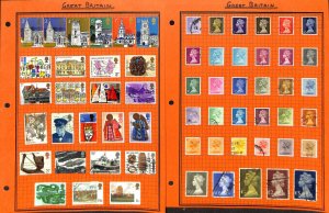 Great Britain Stamp Collection on 14 Pages, Nice Lot (BB)
