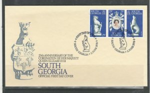 South Georgia 2 FDCs, 1978 Coronation, set & Sheetlet, Unaddressed