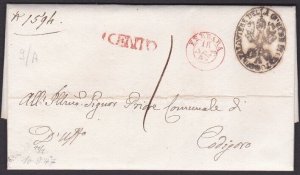 ITALY 1847 entire folded letter ex CENTO....................................Y884