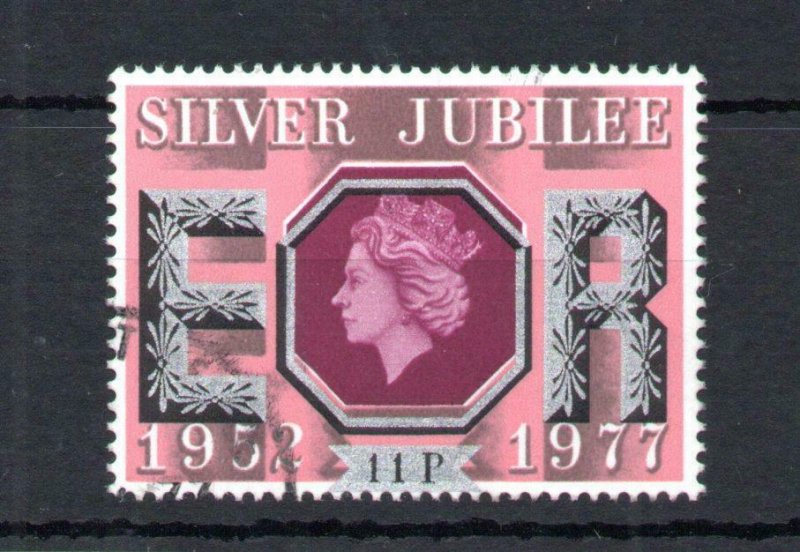 11p SILVER JUBILEE USED + SILVER COLOUR SHIFT